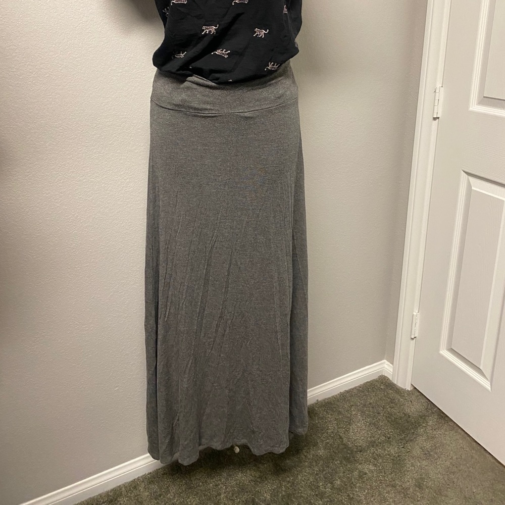 Women’s large grey long maxi stretch casual skirt
